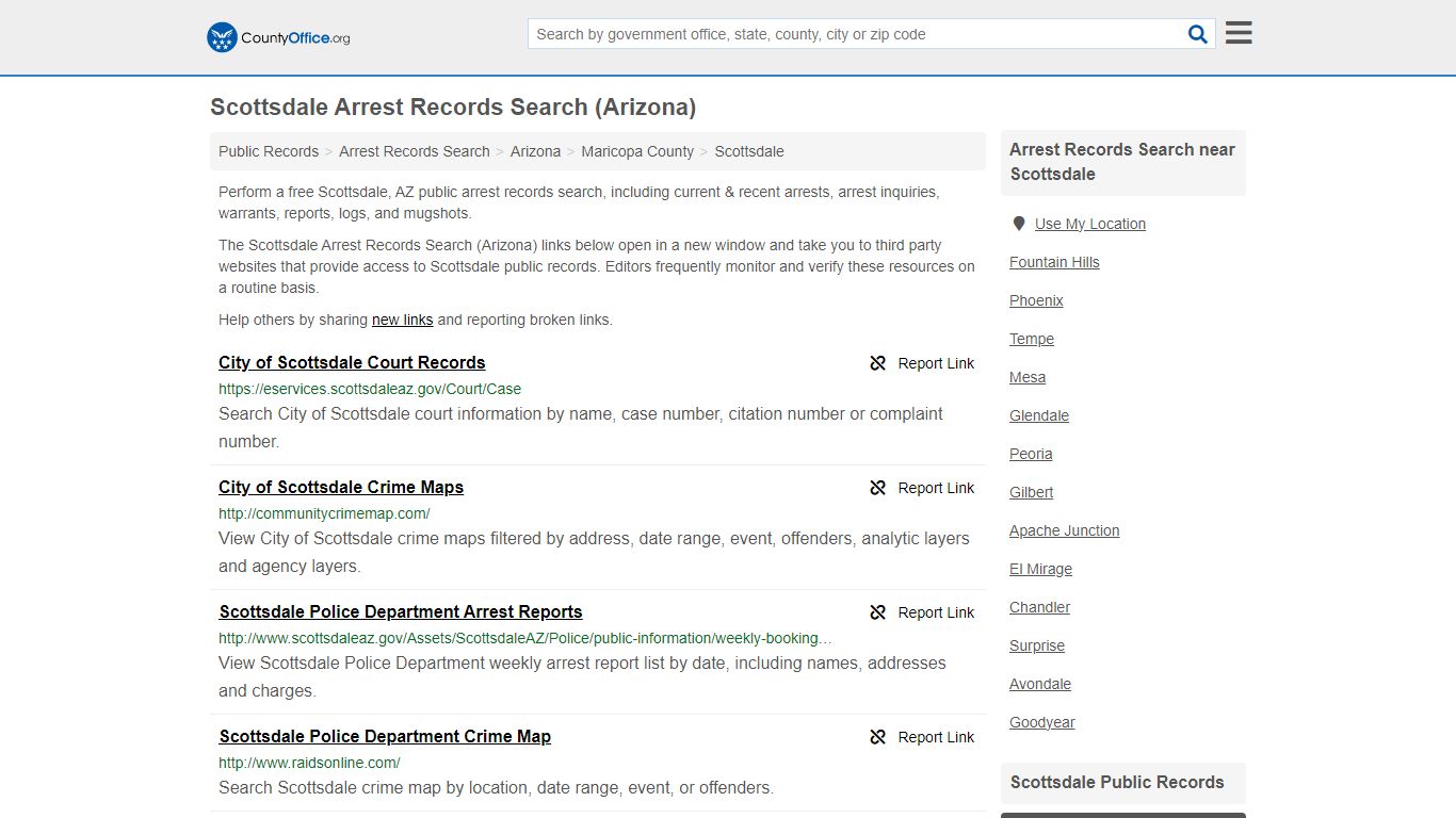 Arrest Records Search - Scottsdale, AZ (Arrests & Mugshots) - County Office
